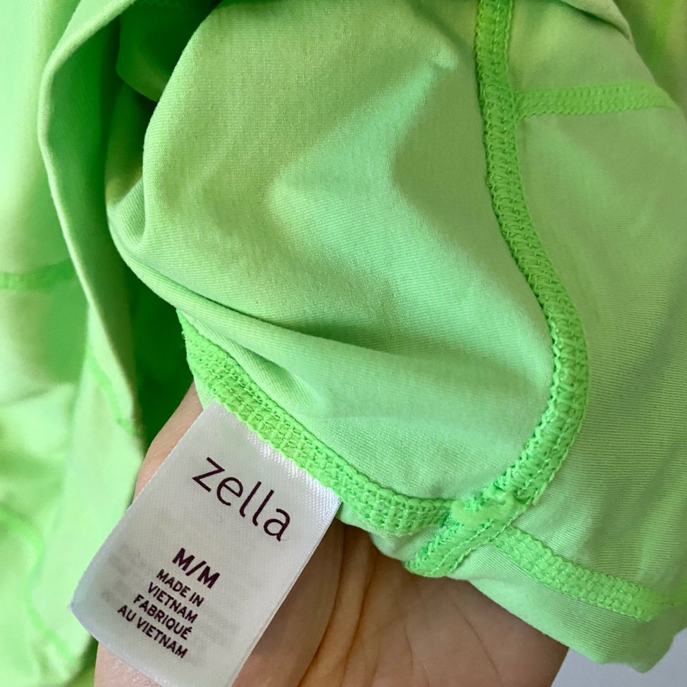Zella Lime Green Hooded Long Sleeved Pullover | M - Picture 5 of 8